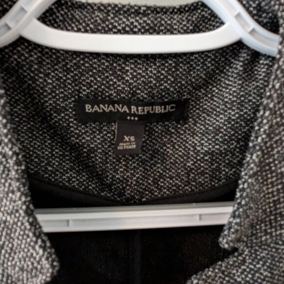 Banana Republic Factory Black Gray Knit Stretch Blazer Unlined Size XS 2-4 - Picture 2 of 4